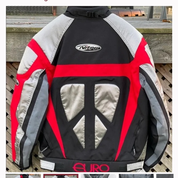 Nitro Mens riding jacket safety Padding. Large black,red, silver - Picture 6 of 14